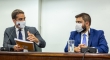 Governador do RS, Eduardo Leite conversa com presidente da Assembleia Legislativa, Gabriel Souza